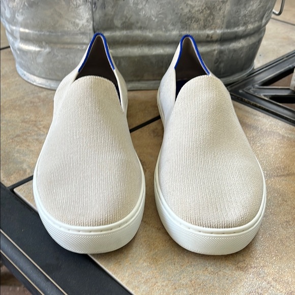 Rothy's Cream and Blue Loafers Slip-On Shoes